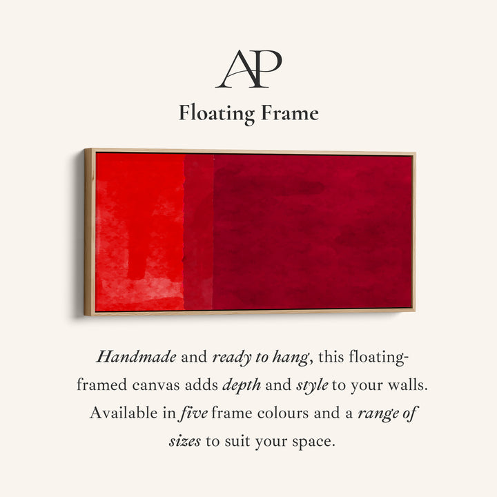 Horizontal Wall Art Red Colour Field Oversized Wall Decor Bedroom