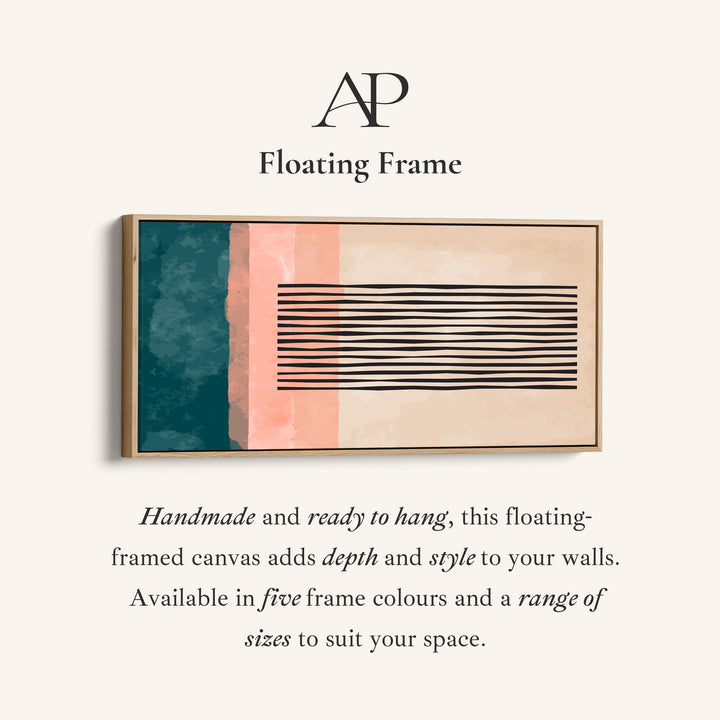 Wide Wall Art Abstract Bands Horizontal Canvas Print For Office