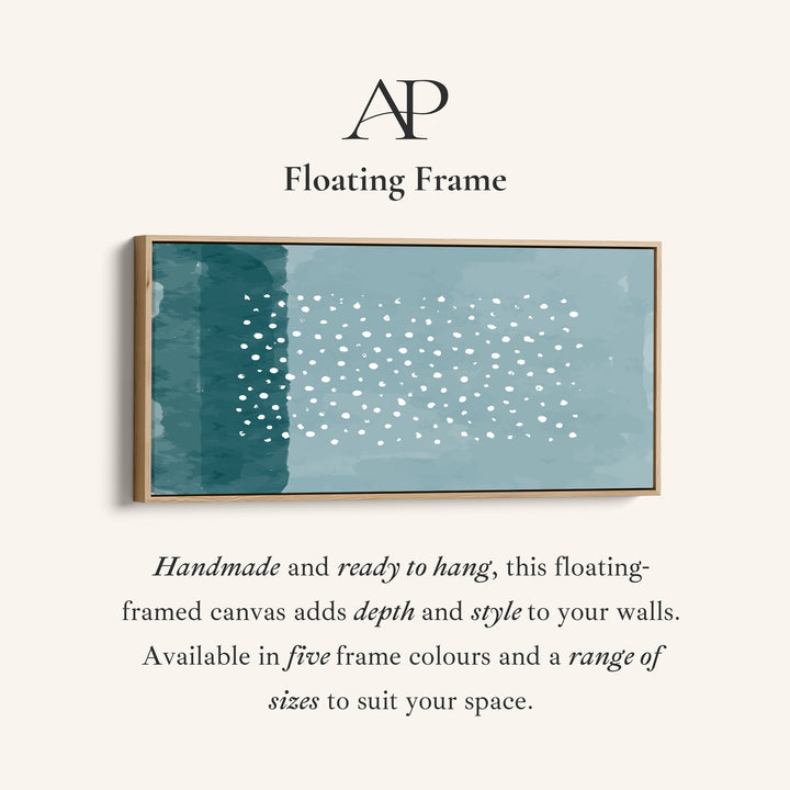 Wide Canvas Blue Field White Dots Panoramic Canvas Print For Bedroom