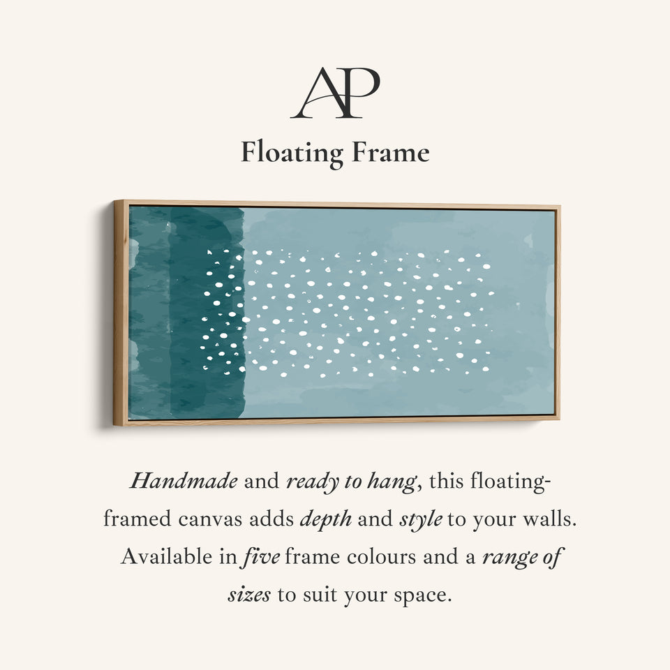 Wide Canvas Blue Field White Dots Panoramic Canvas Print For Bedroom