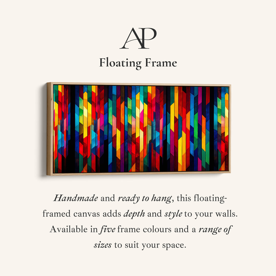 Horizontal Wall Art Colourful Geometric Pattern Statement Wall Decor Living Room