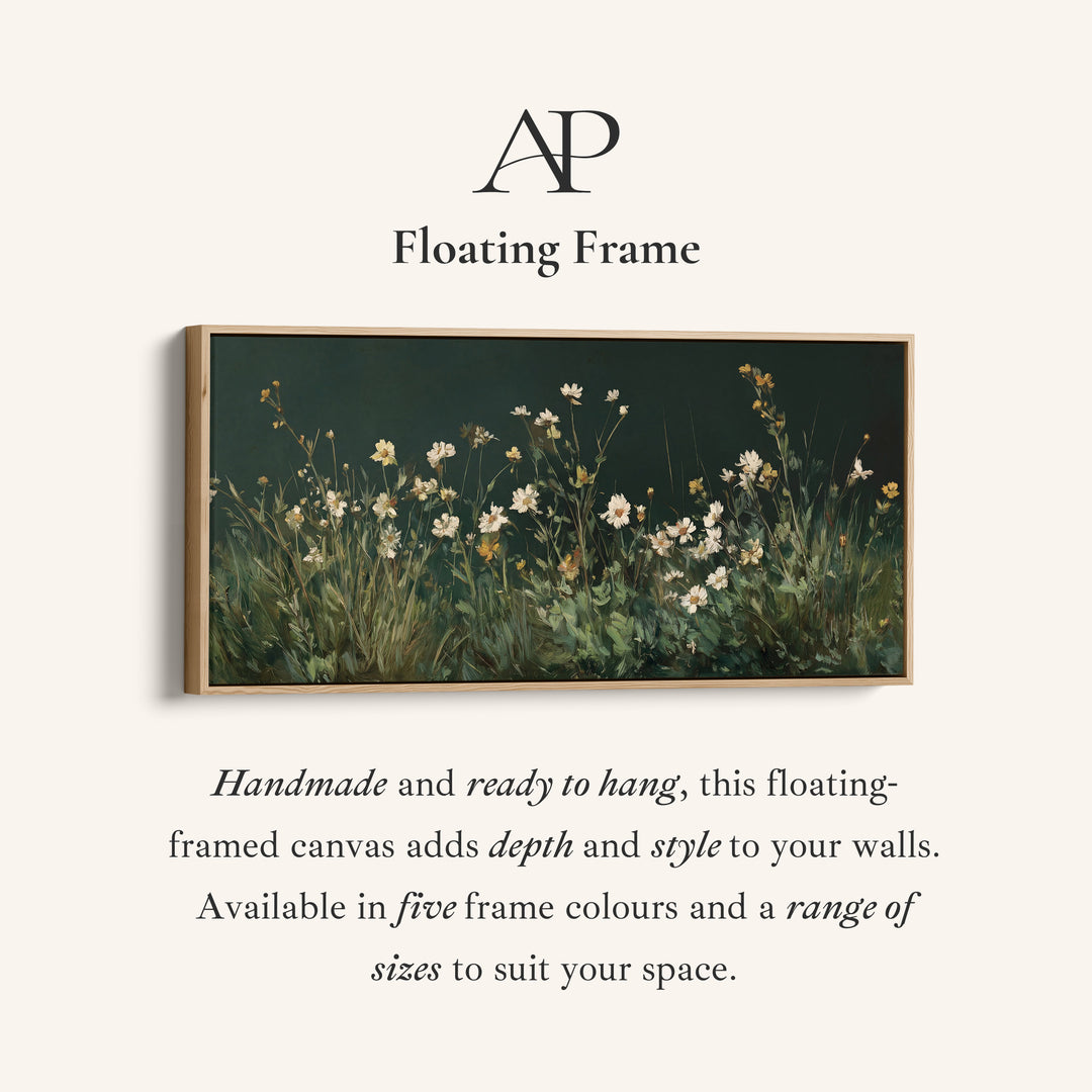 Wide Wall Art White Wildflowers Extra Wide Canvas For Bedroom