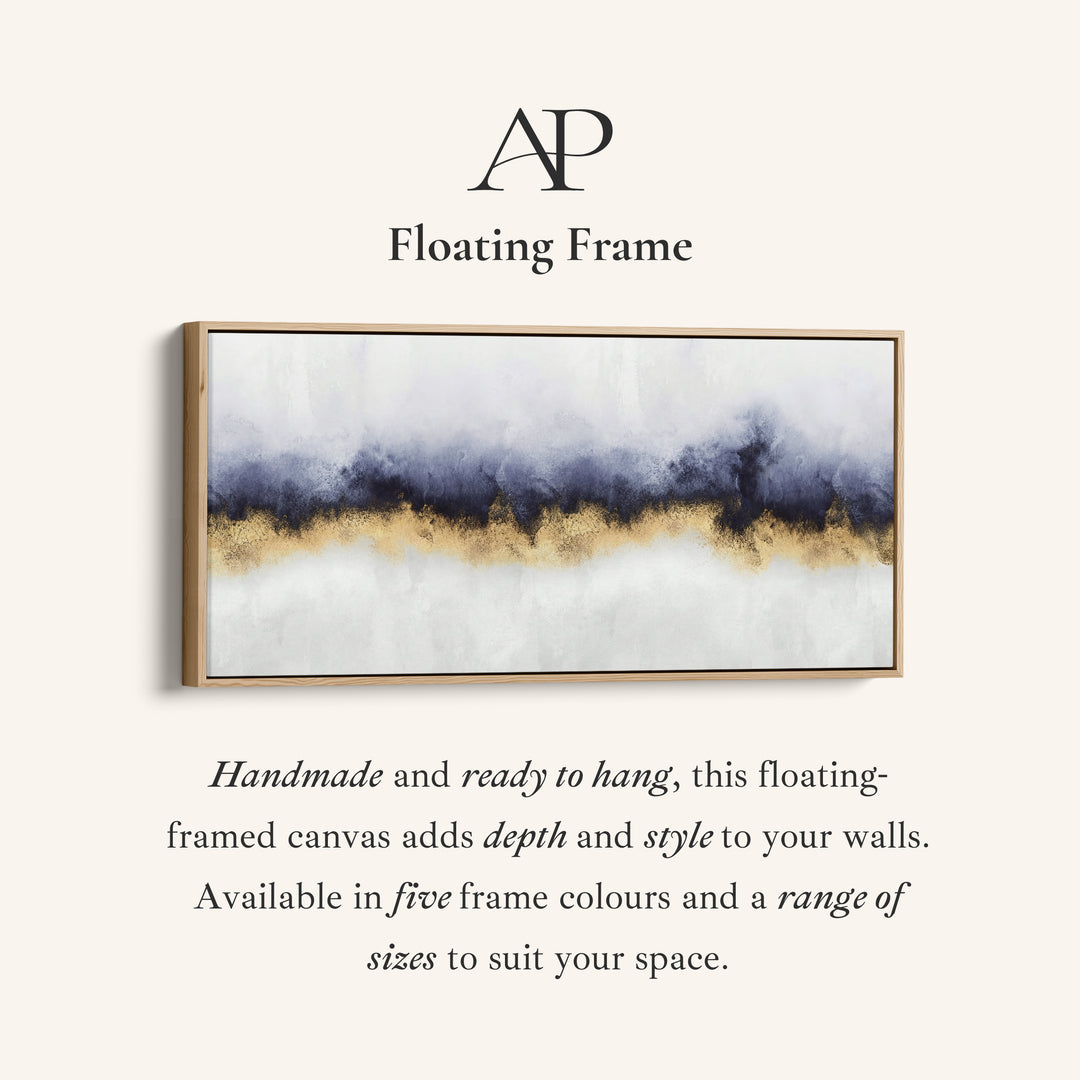 Abstract Gold Band Above Sofa Wall Art Horizontal Canvas Print Office