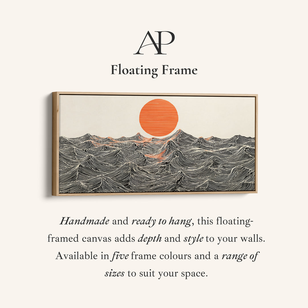 Graphic Waves Bedroom Wall Art Extra Wide Canvas For Bedroom