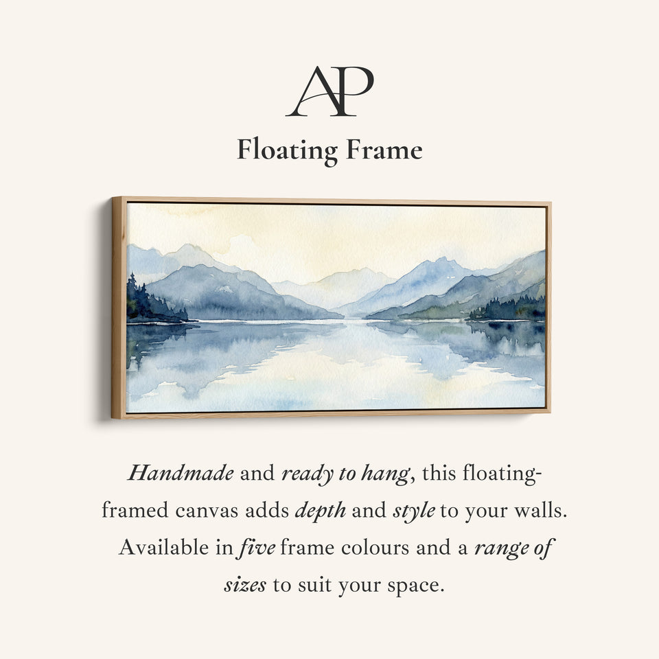 Misty Lake Mountains Wide Canvas Oversized Wall Decor Living Room