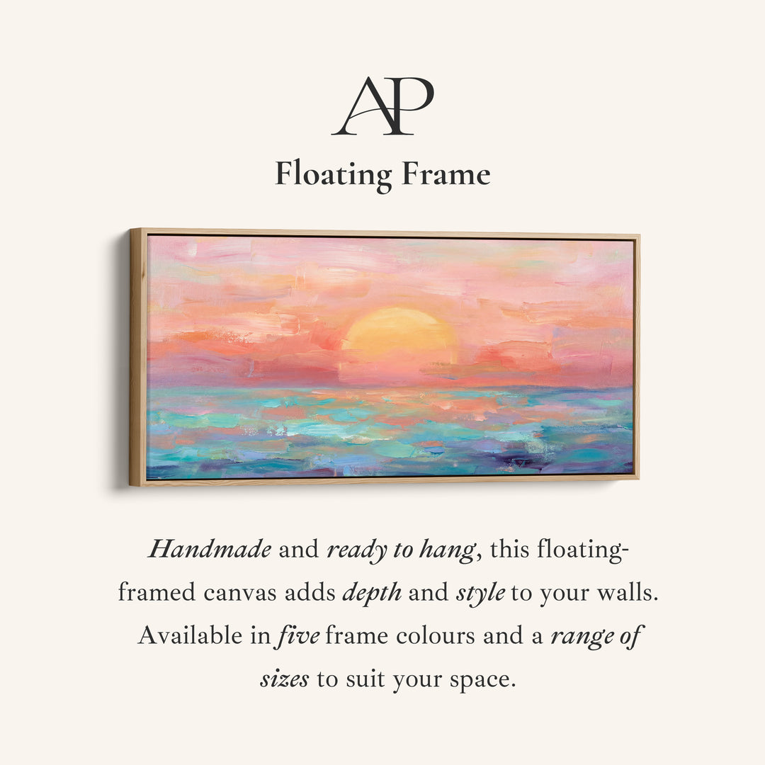 Pastel Sunset Large Wall Art Horizontal Canvas Print Kitchen