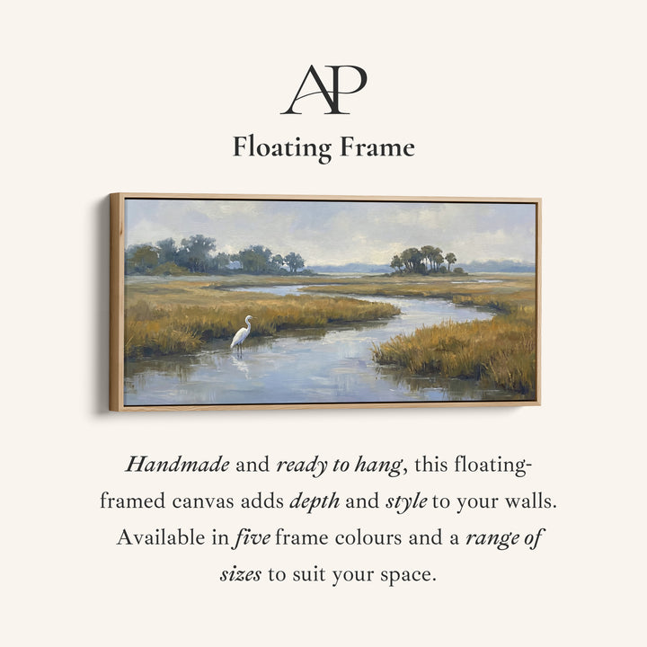 Marshland River Wide Canvas Panoramic Canvas Print For Living Room