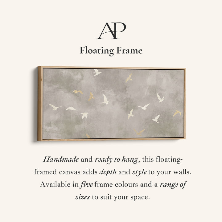 Bird Silhouettes Long Wall Art Horizontal Canvas Print For Hallway