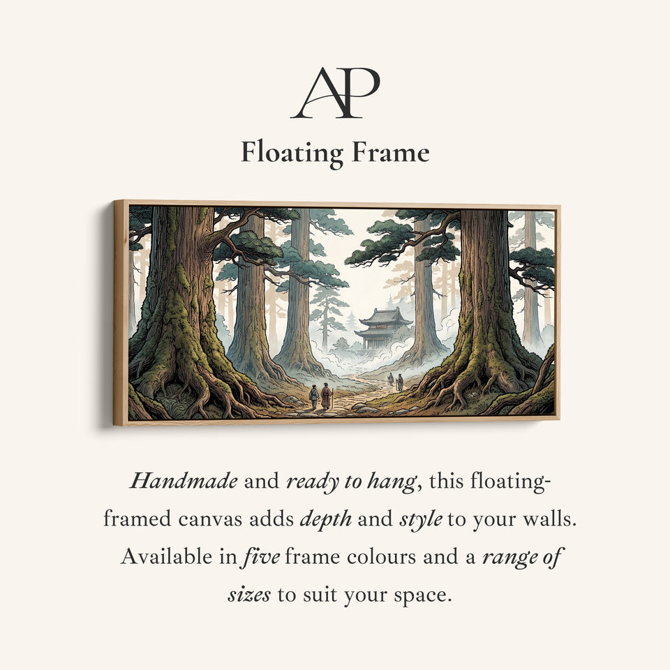 Japanese Forest Temple Horizontal Wall Art Statement Wall Decor For Living Room
