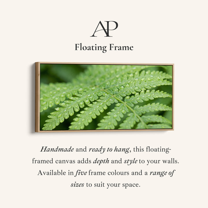 Botanical Detail Horizontal Wall Art Fern Leaf Horizontal Canvas Print For Bedroom