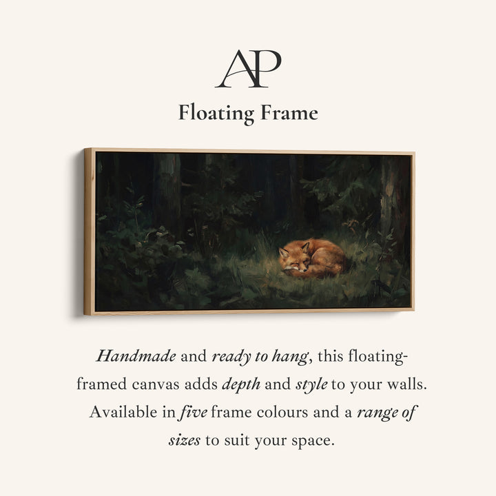 Sleeping Fox Wall Art Panoramic Canvas Print For Bedroom