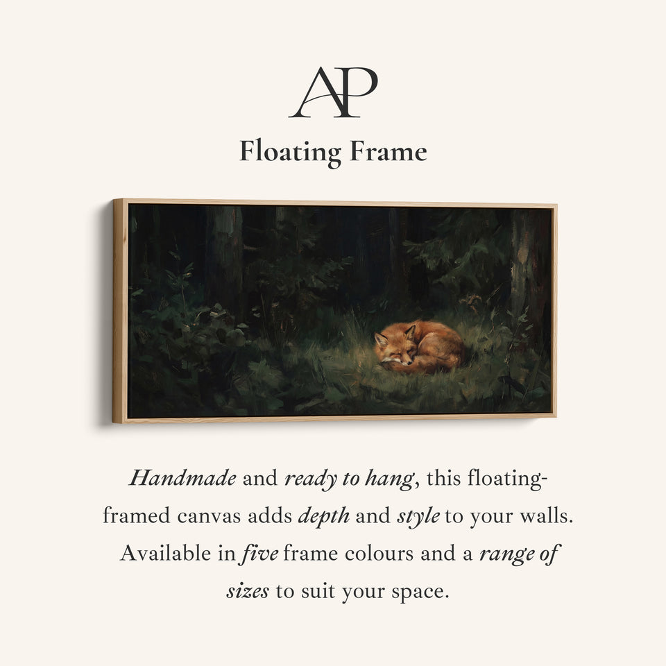 Sleeping Fox Wall Art Panoramic Canvas Print For Bedroom