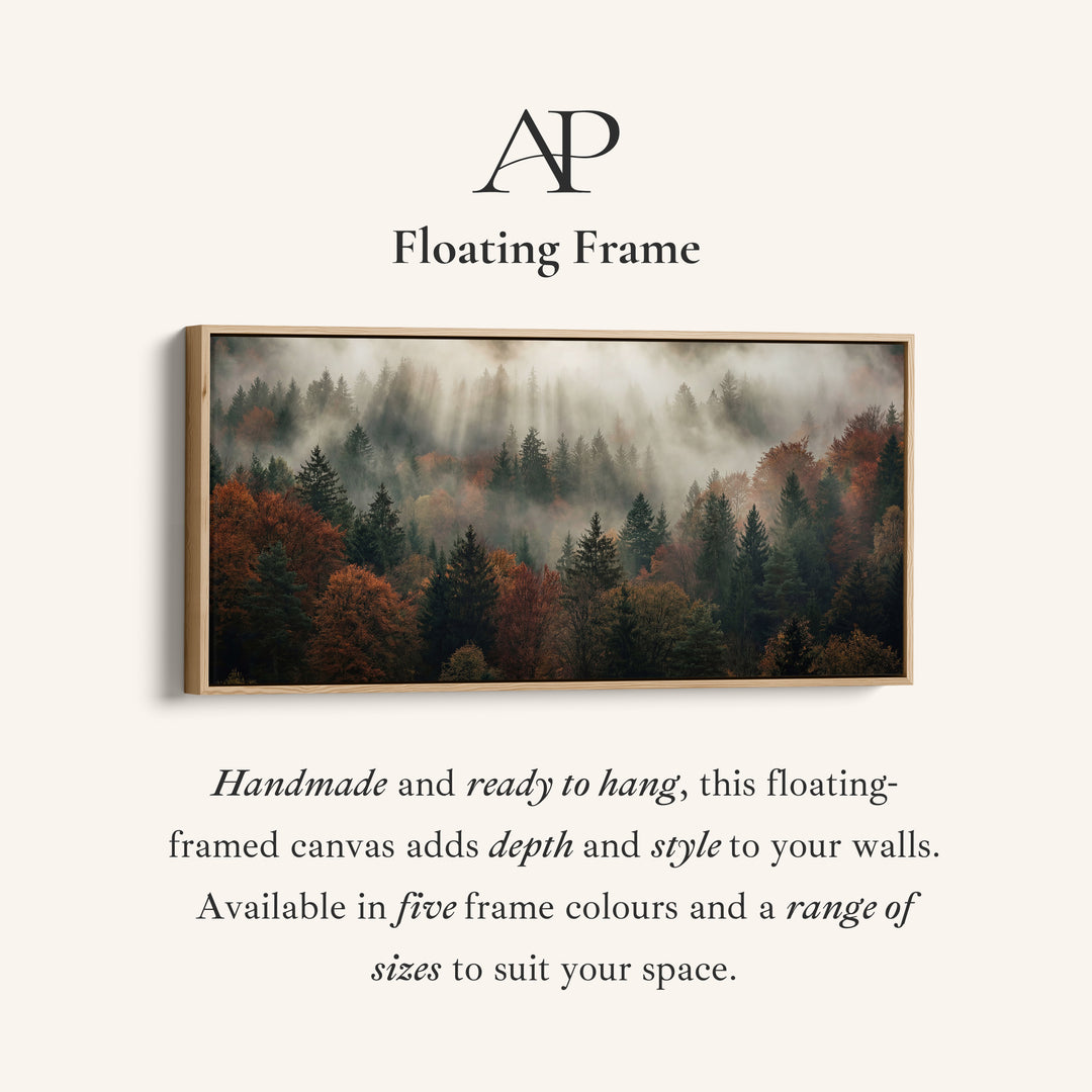 Misty Woodland Bedroom Wall Art Extra Wide Canvas For Hallway