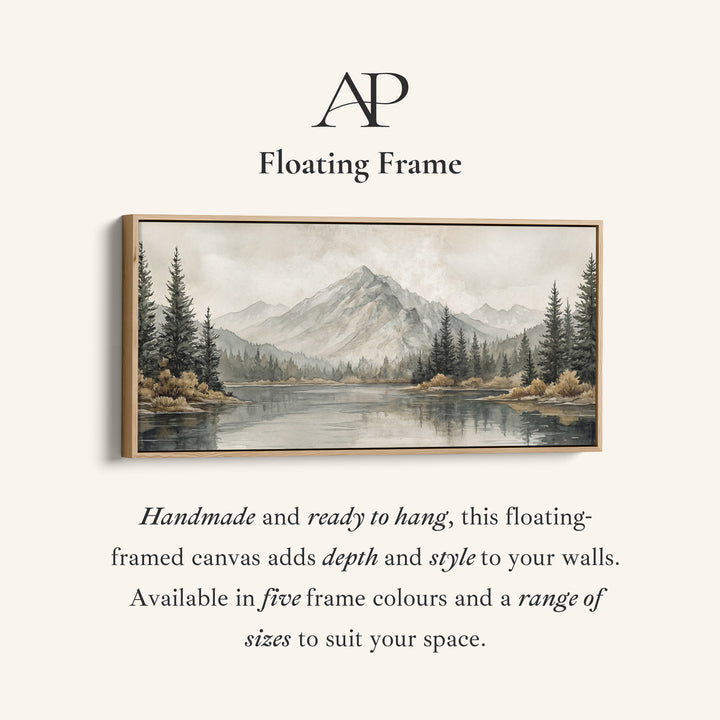 Mountain Lake With Trees Bedroom Wall Art Extra Wide Canvas For Bedroom