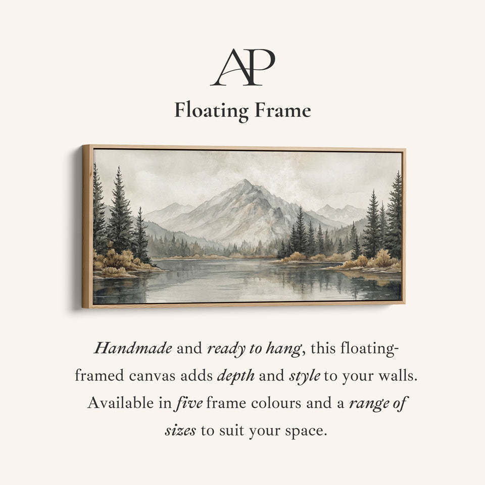 Mountain Lake With Trees Bedroom Wall Art Extra Wide Canvas For Bedroom