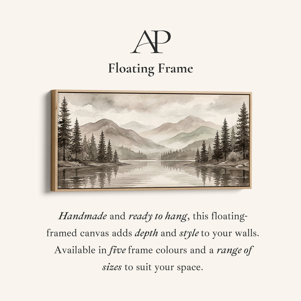 Misty Mountain Lake Wide Canvas Statement Wall Decor For Living Room