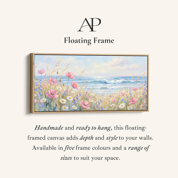 Coastal Wildflowers Horizontal Wall Art Extra Wide Canvas For Living Room
