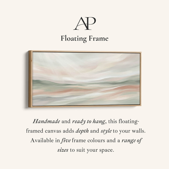 Abstract Pastel Hills Wide Canvas Horizontal Canvas Print For Bedroom