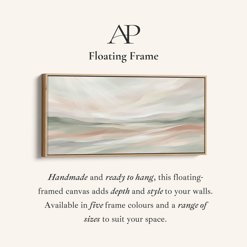 Abstract Pastel Hills Wide Canvas Horizontal Canvas Print For Bedroom