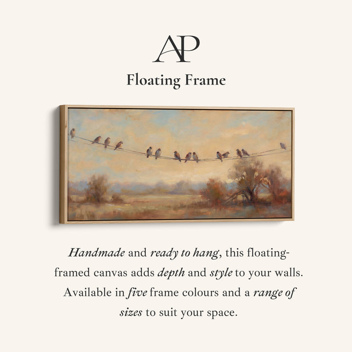 Sunset Birds Large Wall Art Extra Wide Canvas For Living Room