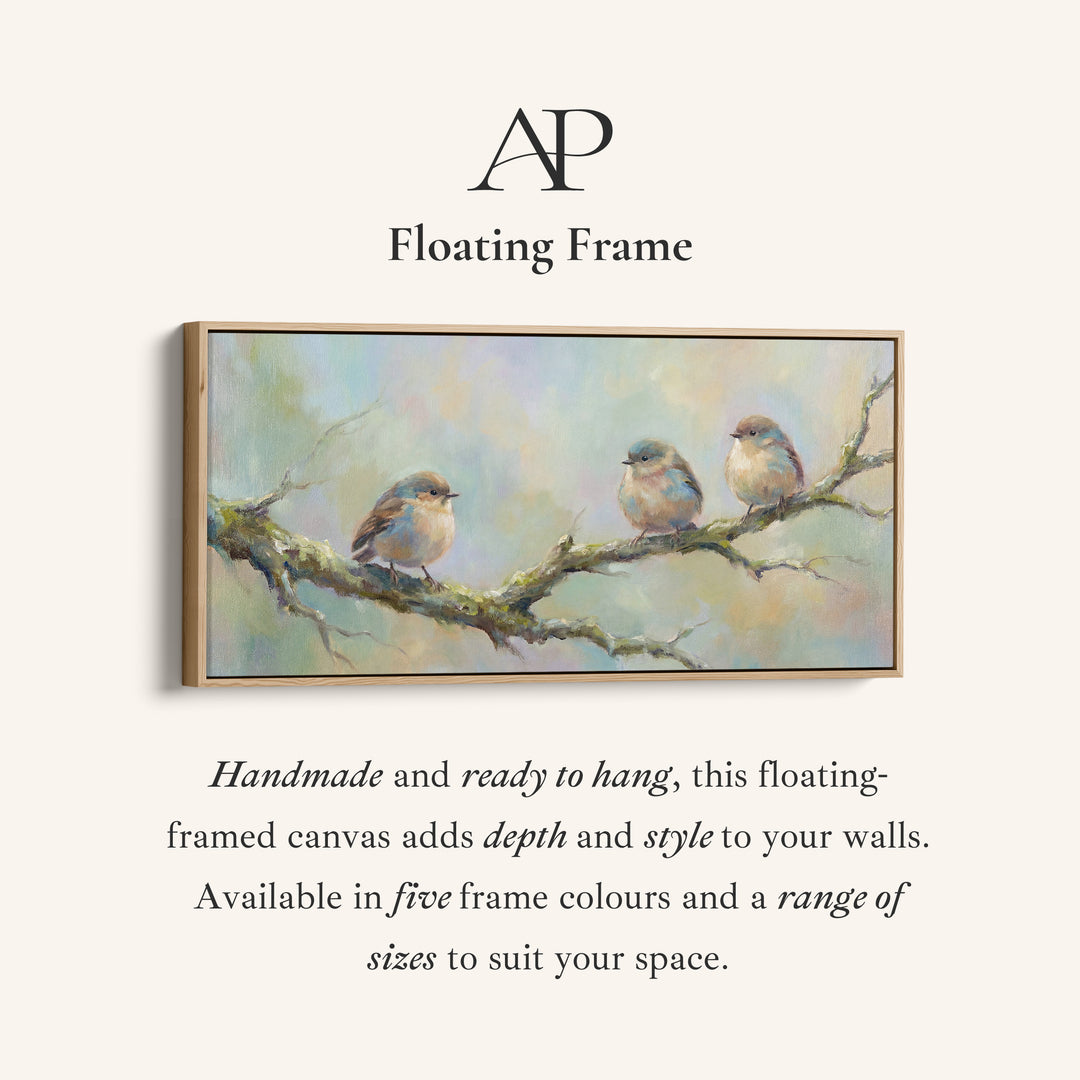Three Birds Panoramic Wall Art Statement Wall Decor For Office