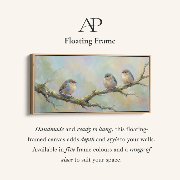 Three Birds Panoramic Wall Art Statement Wall Decor For Office