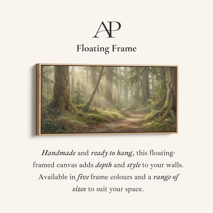 Forest Trail Horizontal Wall Art Panoramic Canvas Print For Bedroom