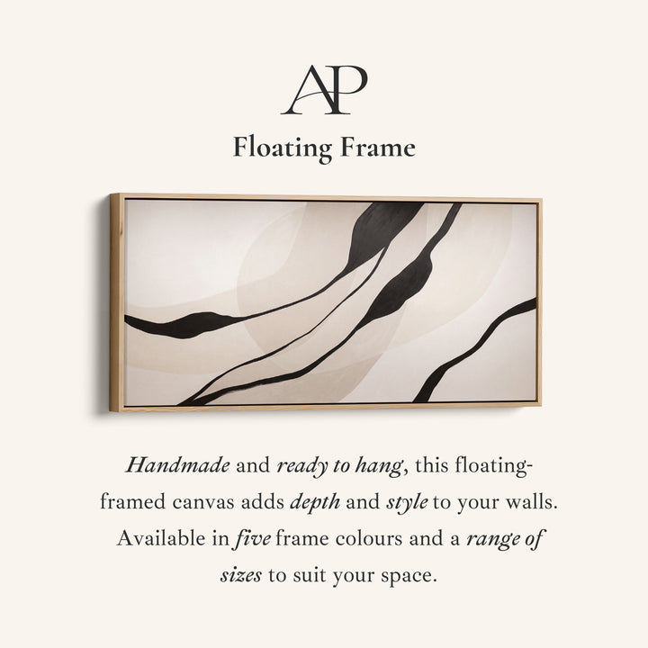 Bedroom Wall Art Black Organic Lines Extra Wide Canvas Office