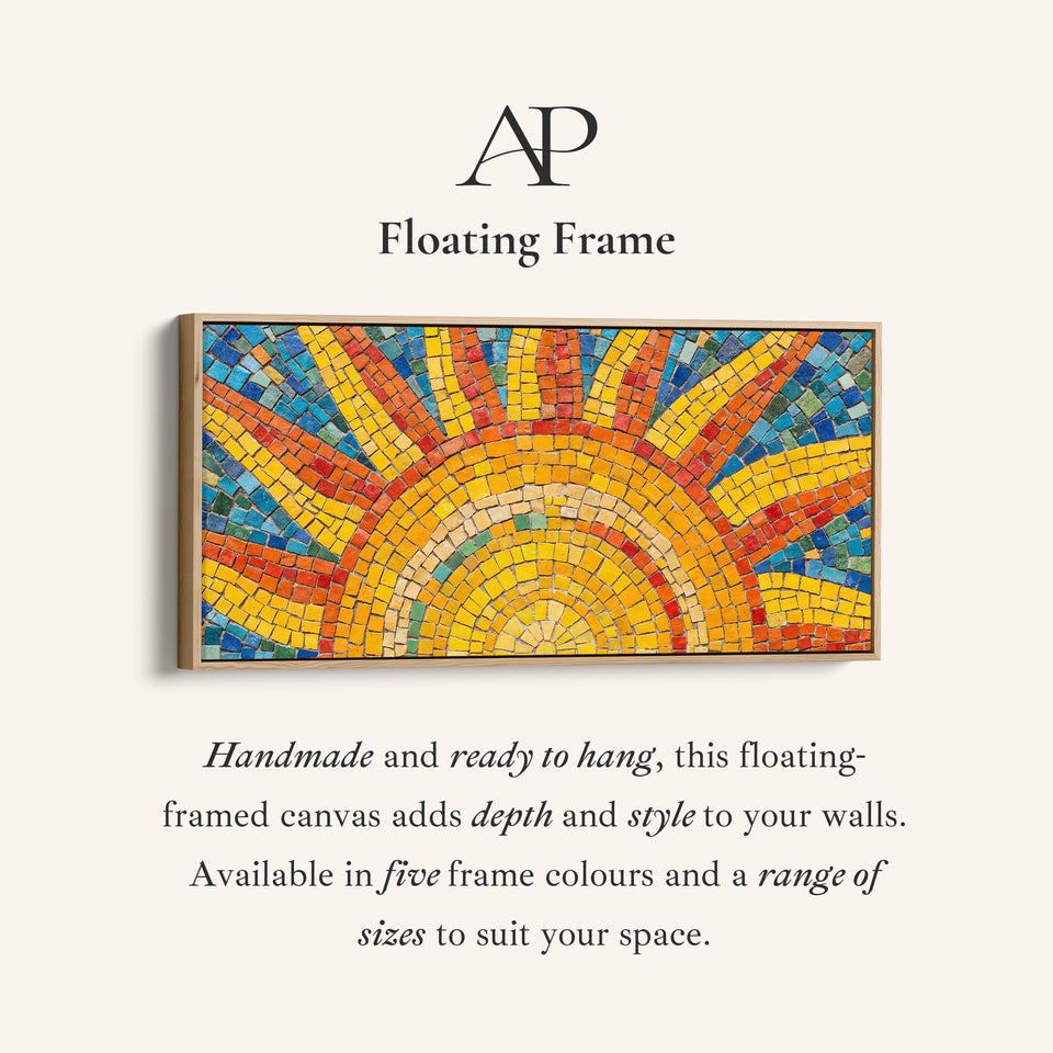 Large Wall Art Mosaic Sunburst Tiles Statement Wall Decor Hallway