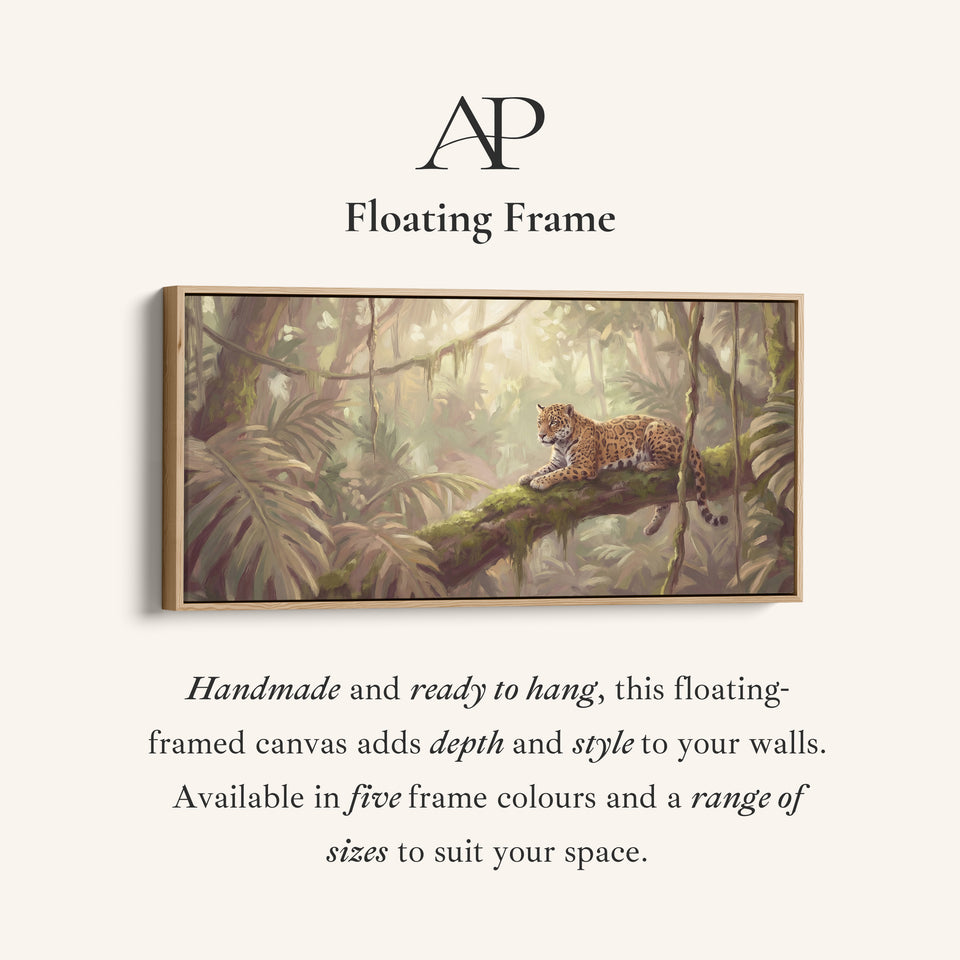 Wide Framed Canvas Leopard In Jungle Extra Wide Canvas Living Room