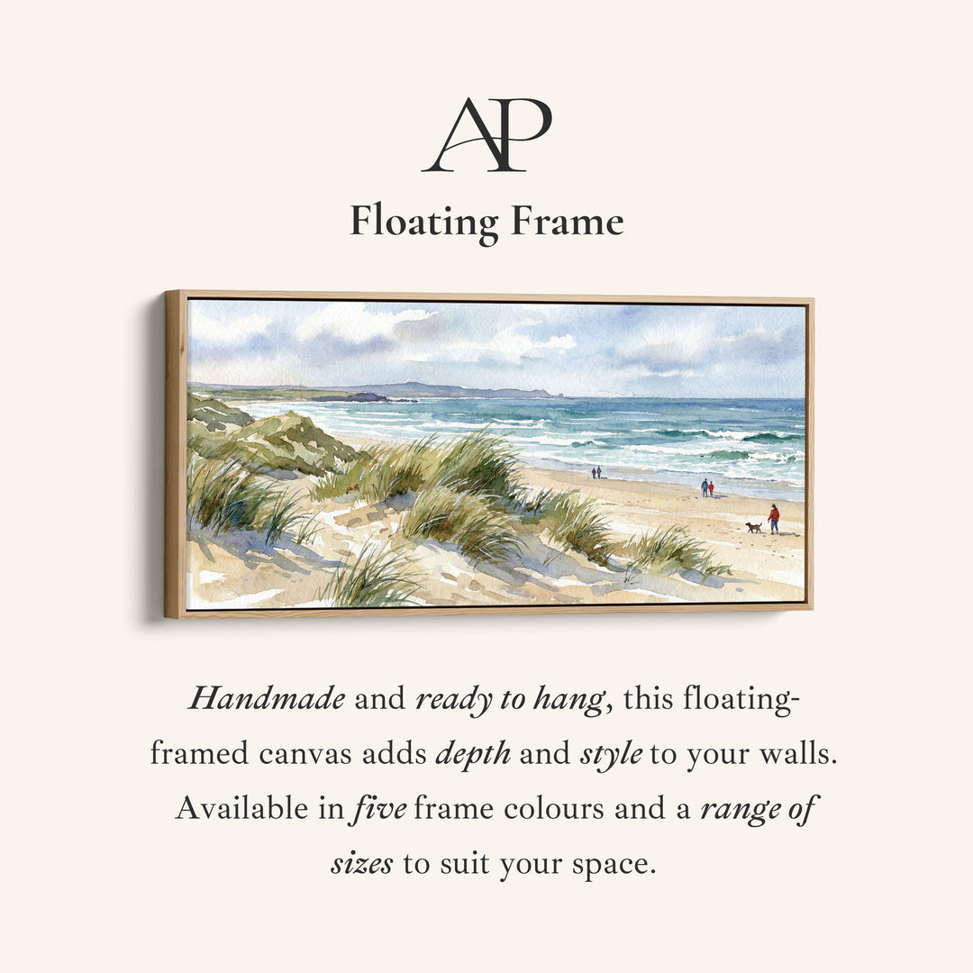 Coastal Dunes above bed wall art Panoramic Canvas Print Living Room