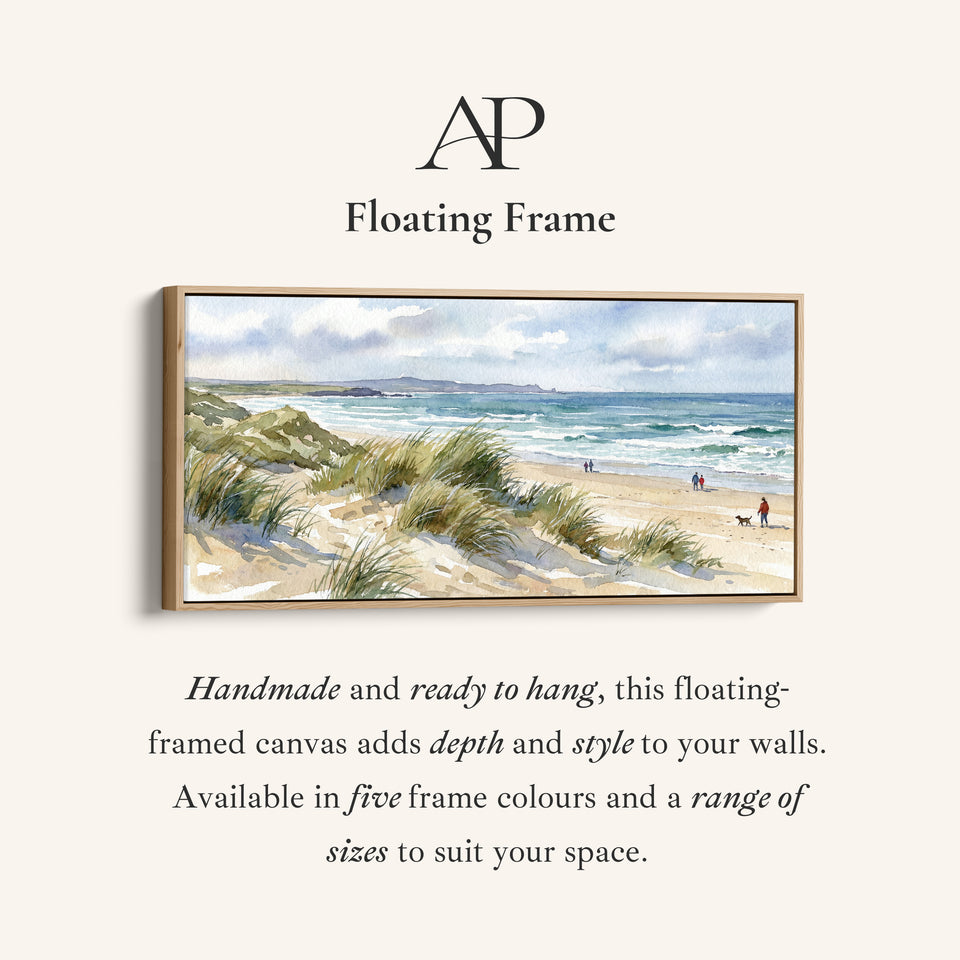 Coastal Dunes above bed wall art Panoramic Canvas Print Living Room