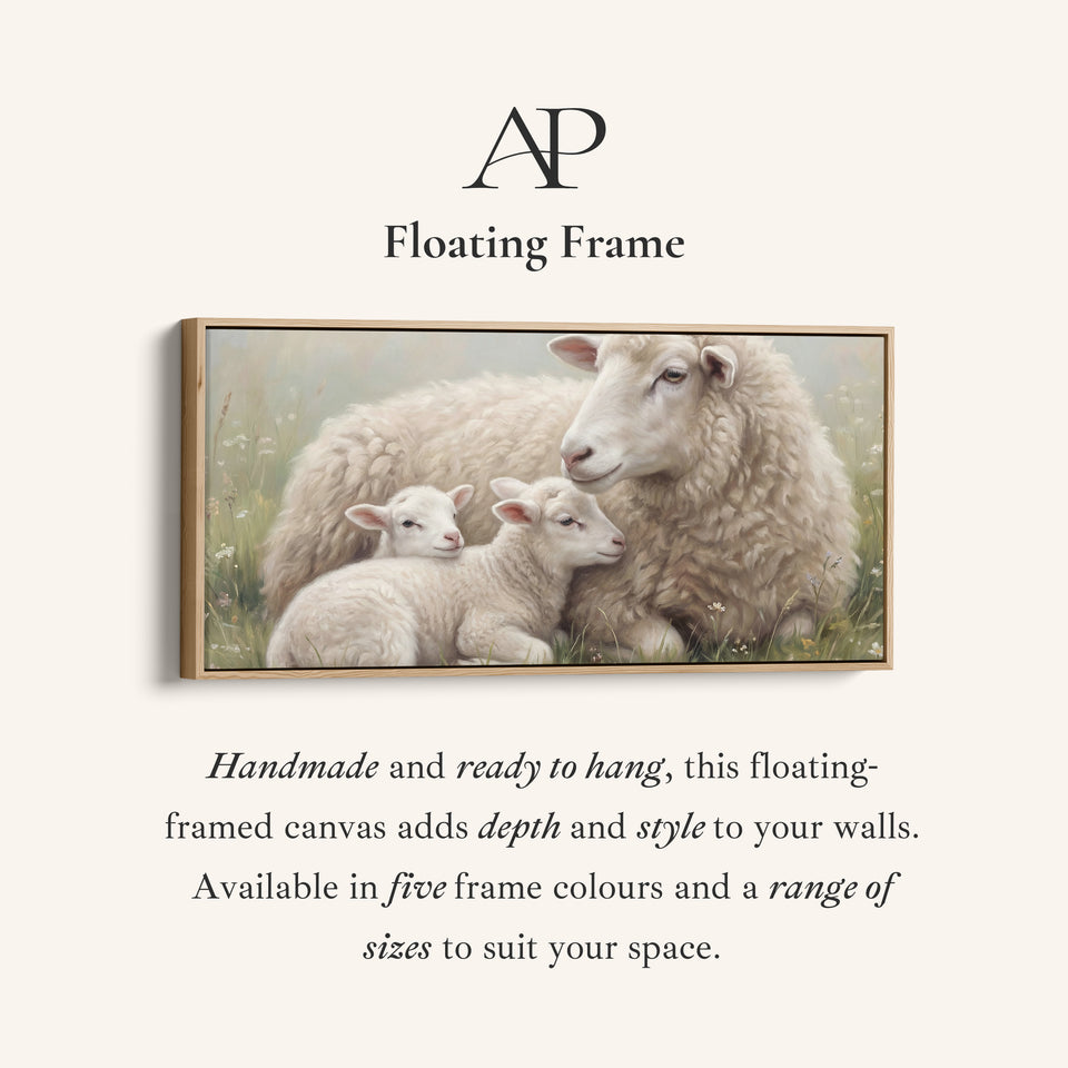 Sheep And Lambs wide canvas Statement Wall Decor Bedroom