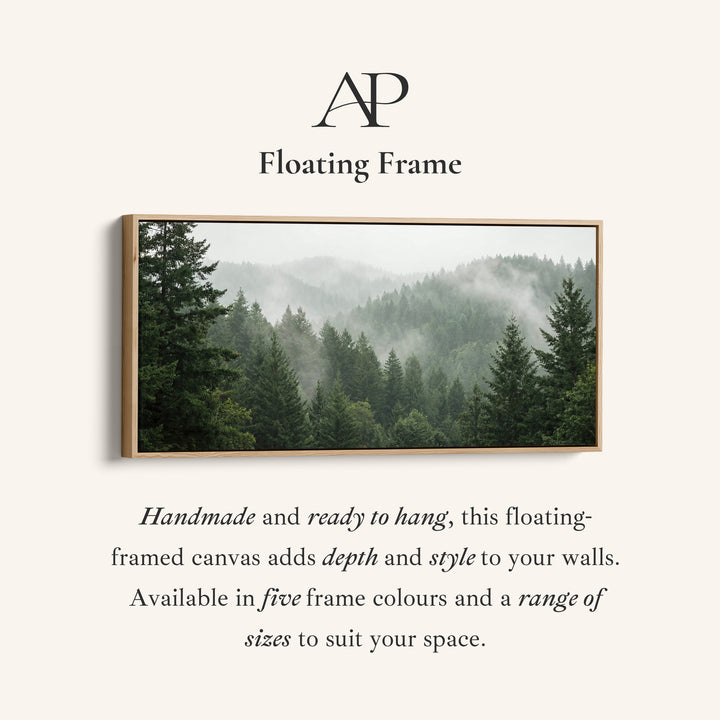 Misty Pine Hills Horizontal Wall Art Framed Canvas Print For Living Room