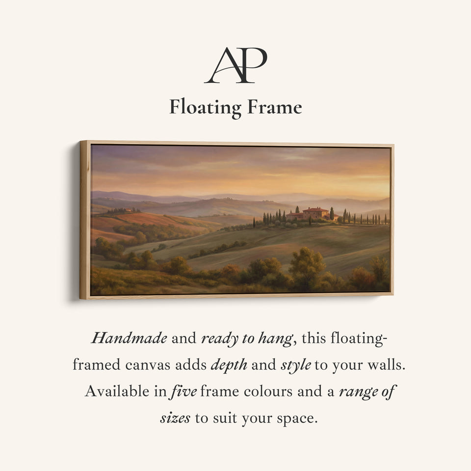 Tuscan Hills Farmhouse Above Bed Wall Art Extra Wide Canvas For Bedroom