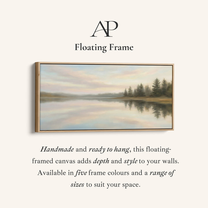 Calm Lake Reflection Wide Canvas Horizontal Canvas Print For Living Room