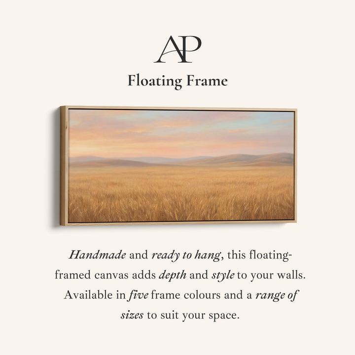 Golden Wheat Field above soft wall art Panoramic Canvas Print For Living Room