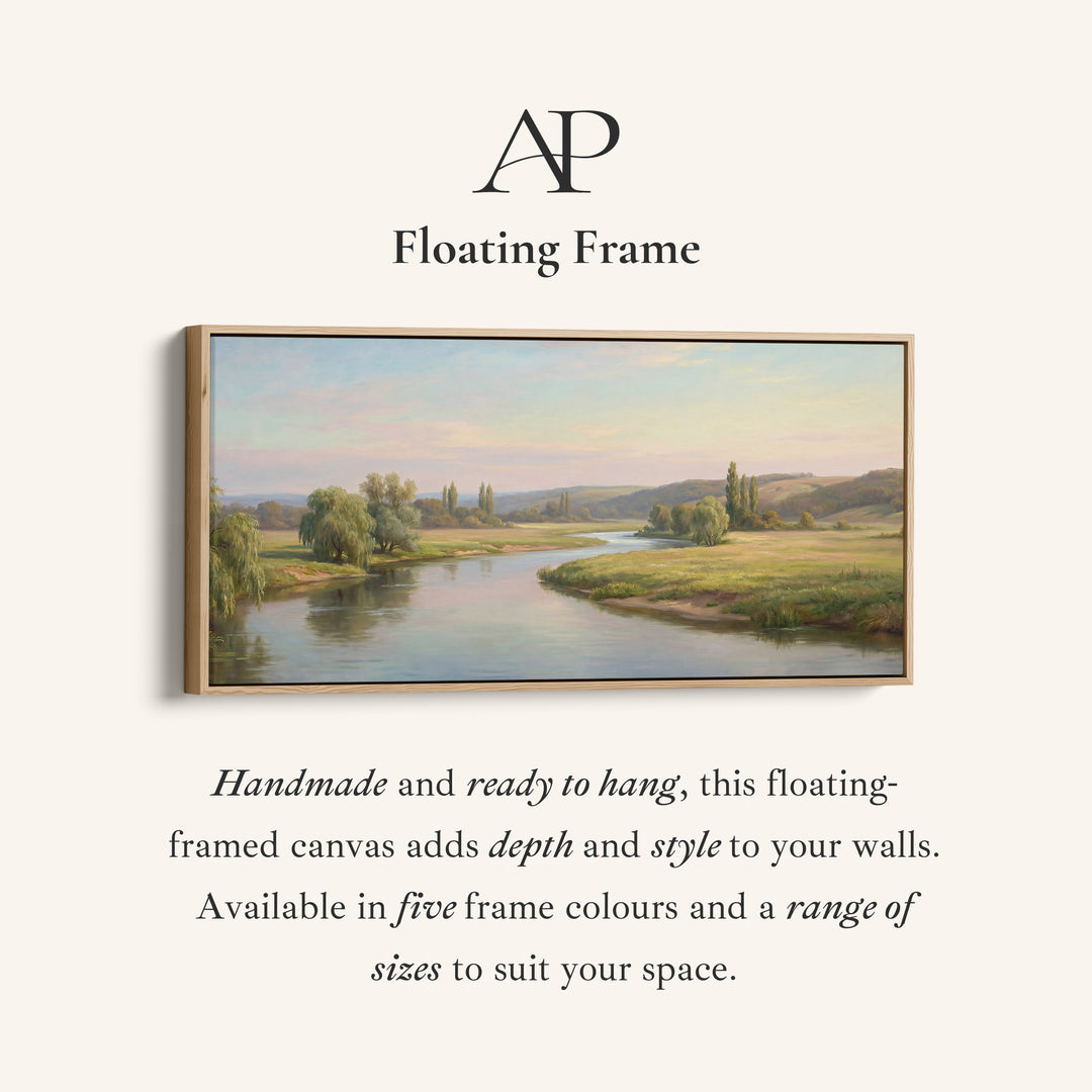 Countryside River long wall art Panoramic Canvas Print For Living Room