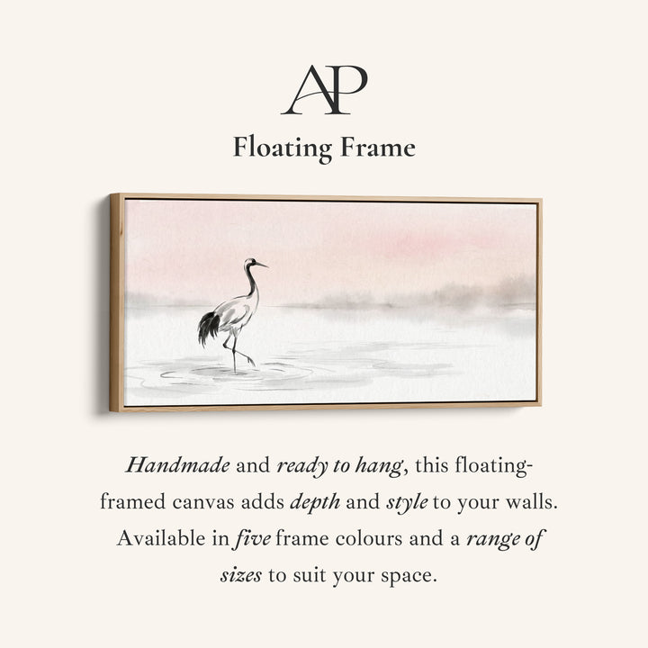 Crane In Water horizontal wall art Statement Wall Decor For Bedroom