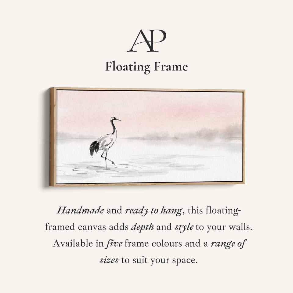 Crane In Water horizontal wall art Statement Wall Decor For Bedroom
