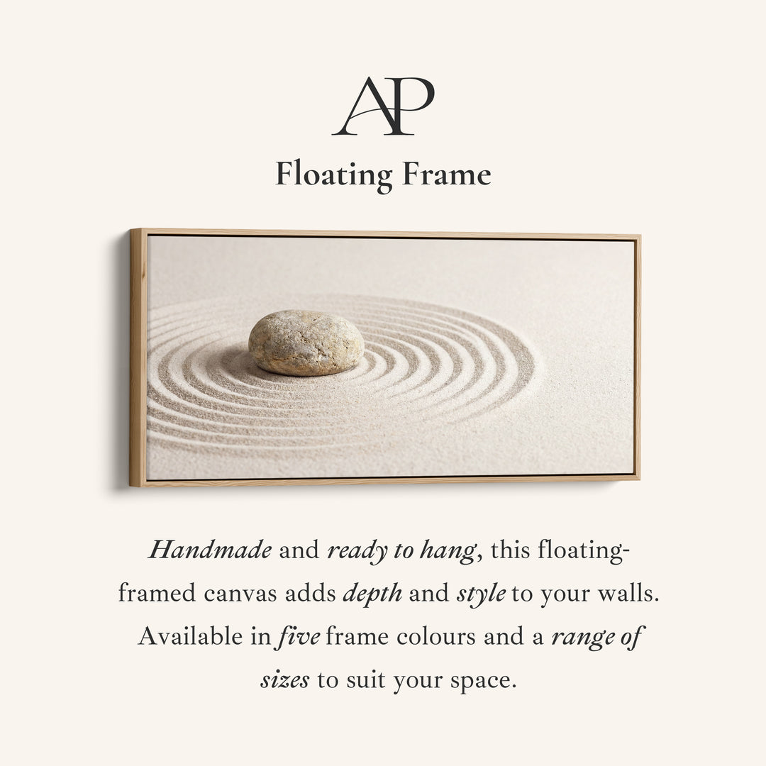 Zen Stone Above Bed Wall Art Horizontal Canvas Print For Living Room