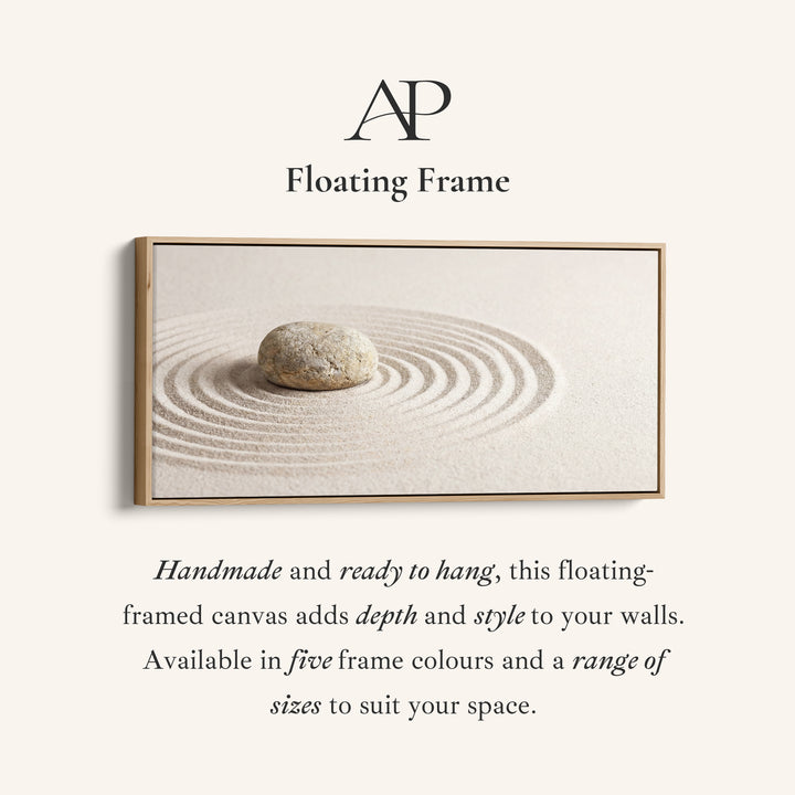 Zen Stone Above Bed Wall Art Horizontal Canvas Print For Living Room