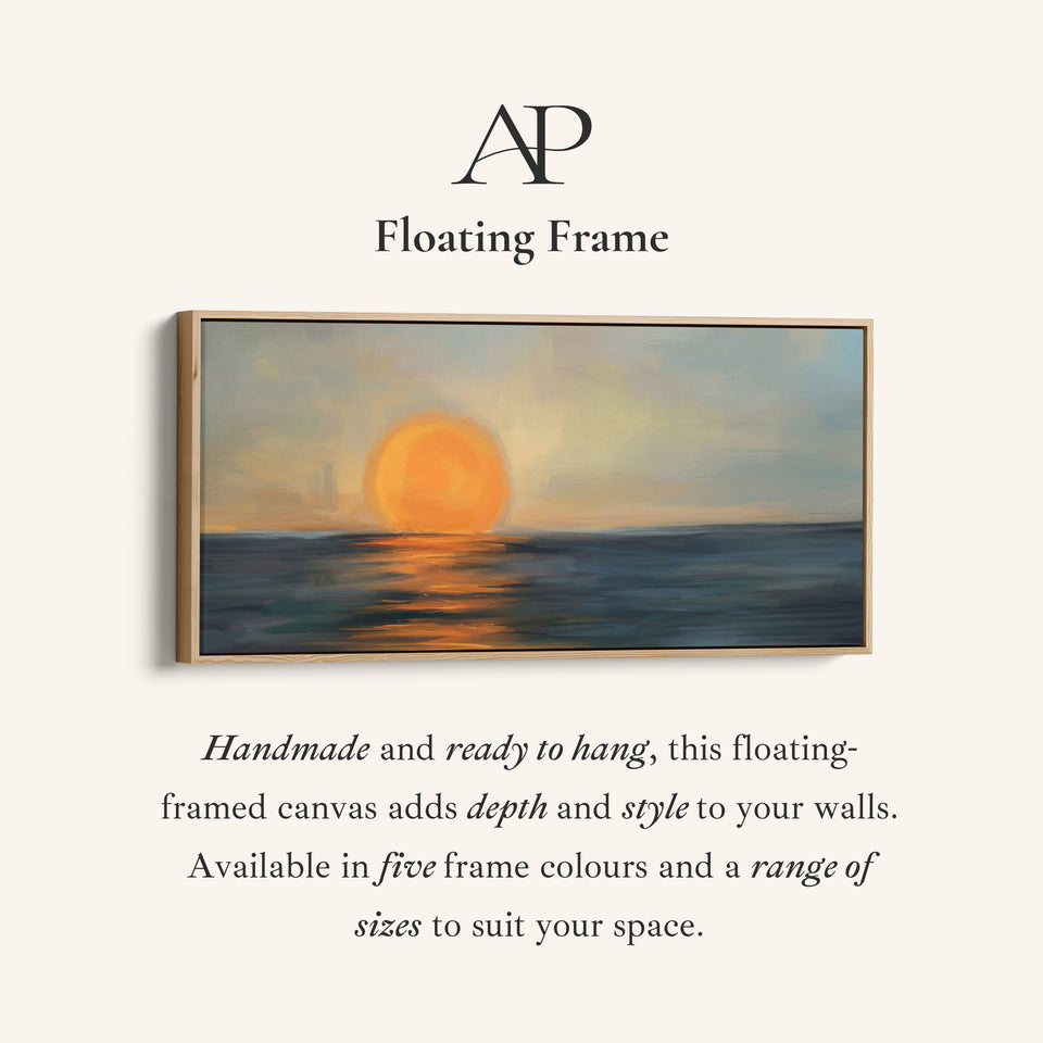 Ocean Sunset Large Wall Art Panoramic Canvas Print For Bedroom