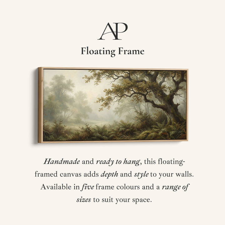 Misty Woodland Wide Framed Canvas Oversized Wall Decor For Living Room