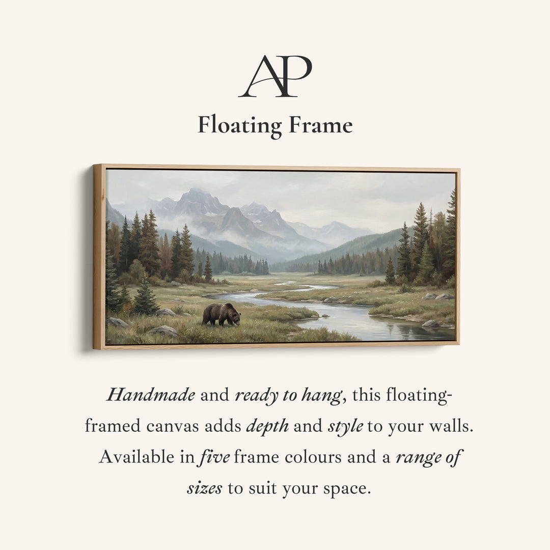 Above Soft Wall Art Bear By Mountain River Statement Wall Decor For Office