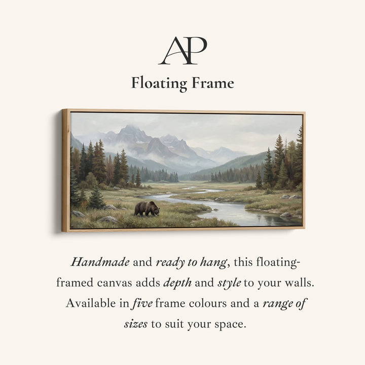 Above Soft Wall Art Bear By Mountain River Statement Wall Decor For Office