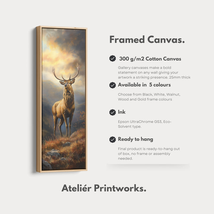 Stag Tall Narrow Skinny Canvas Artwork - V0017