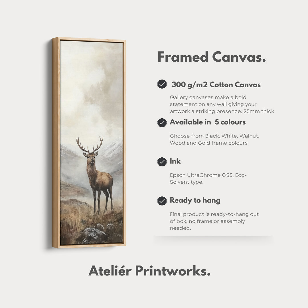 Stag Canvas Tall Narrow Skinny Artwork - V0018