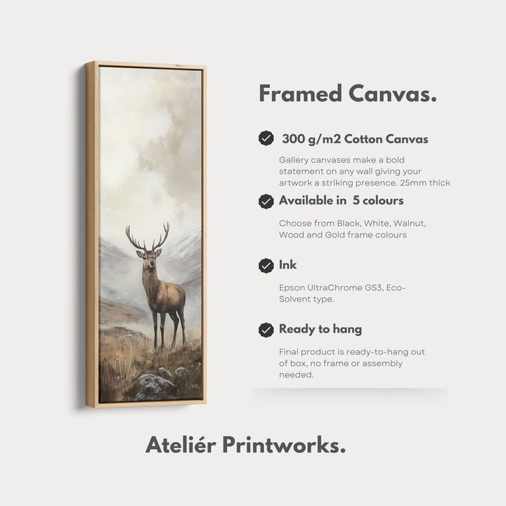 Stag Canvas Tall Narrow Skinny Artwork - V0018