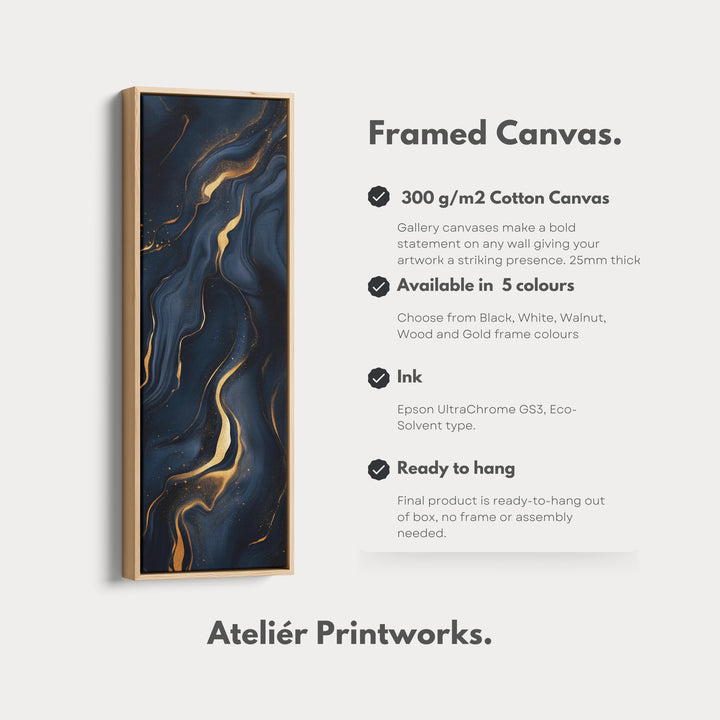 Gold Marble Abstract Long Vertical Wall Decor - V0039